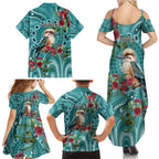 Kookaburra Eucalyptus Personalised Family Matching Summer Maxi Dress and Hawaiian Shirt Aboriginal Australian Dot Painting - Aussie Hoodie