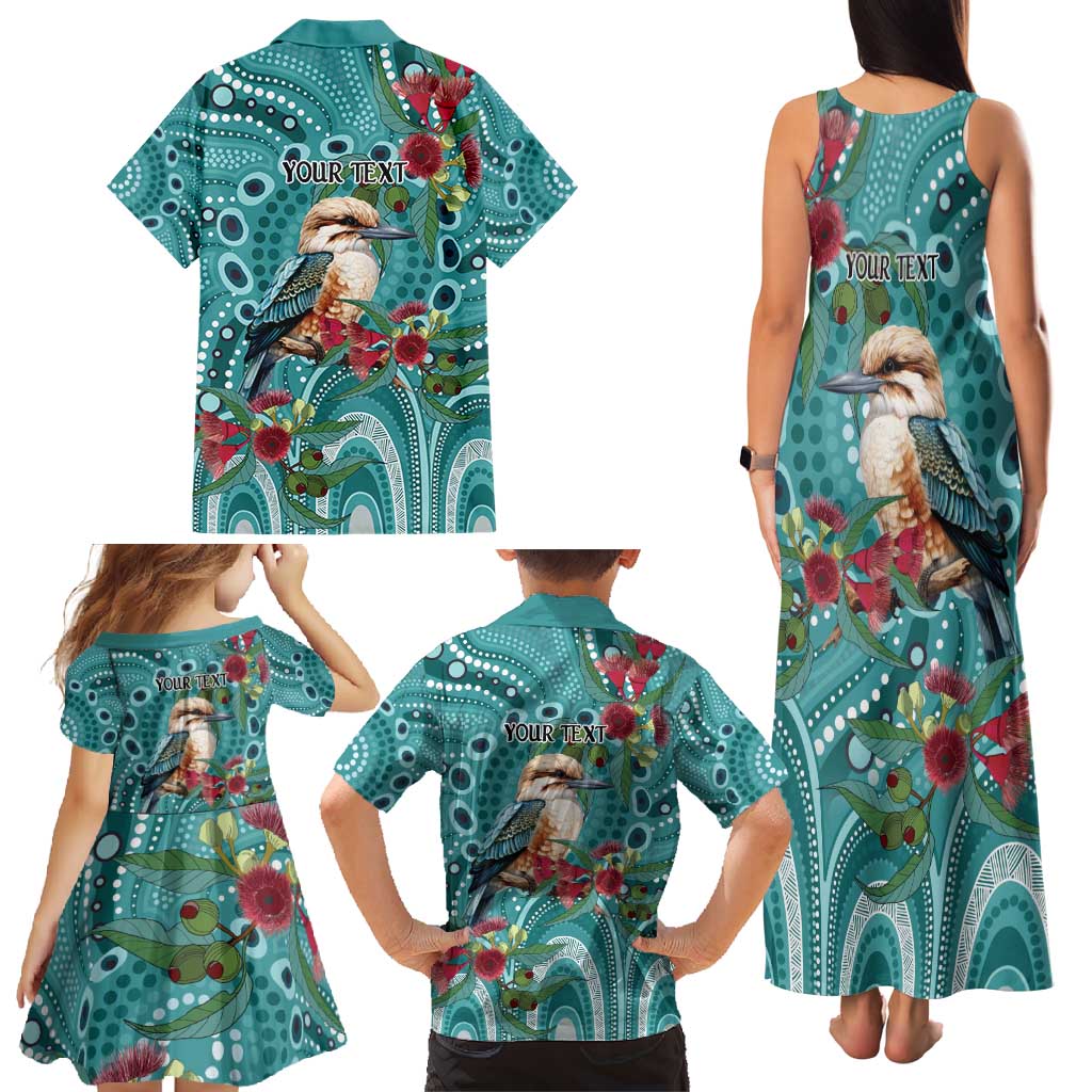 Kookaburra Eucalyptus Personalised Family Matching Tank Maxi Dress and Hawaiian Shirt Aboriginal Australian Dot Painting - Aussie Hoodie
