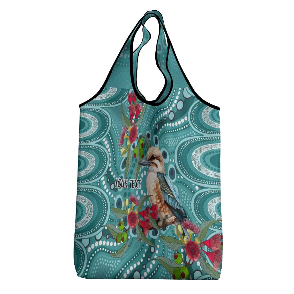 Kookaburra Eucalyptus Personalised Grocery Bag Aboriginal Australian Dot Painting - Aussie Hoodie