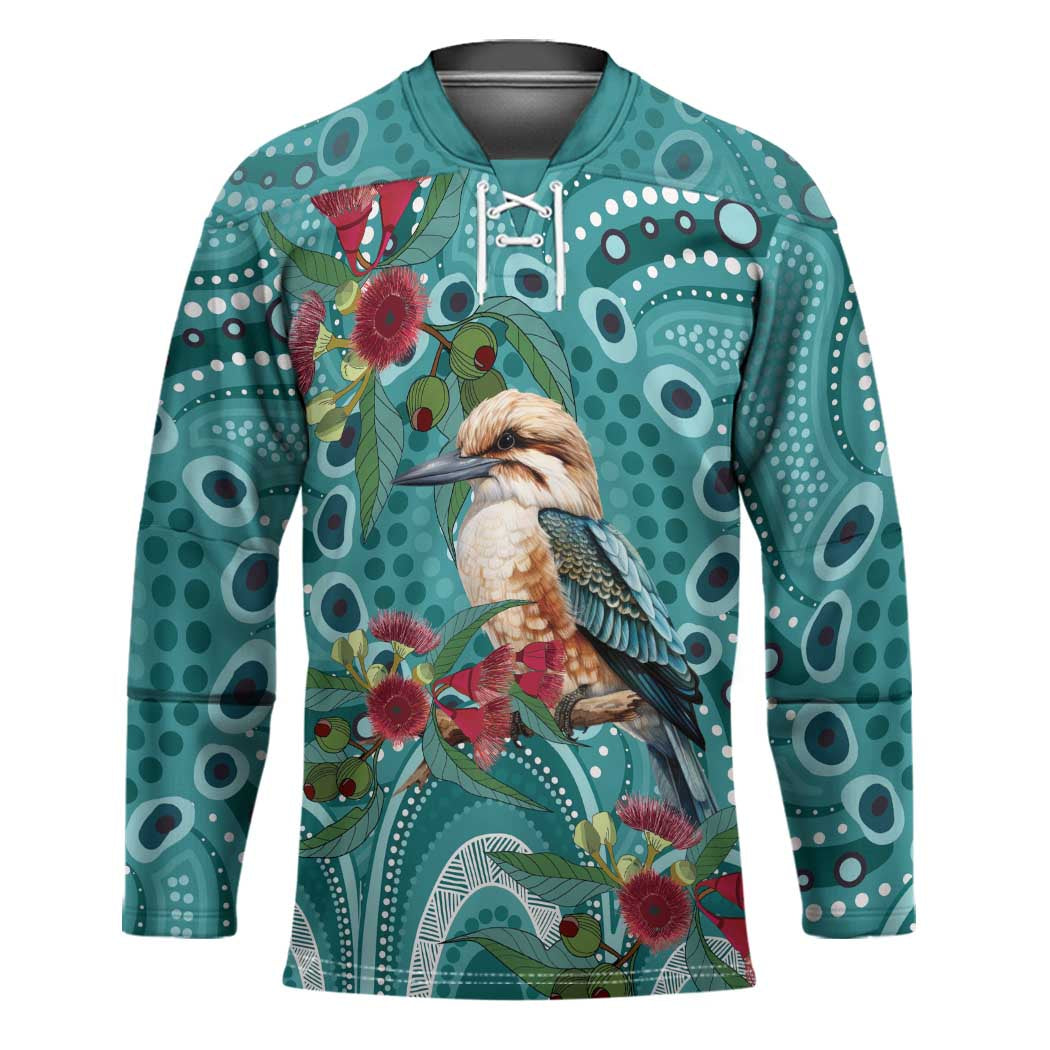 Kookaburra Eucalyptus Personalised Hockey Jersey Aboriginal Australian Dot Painting - Aussie Hoodie
