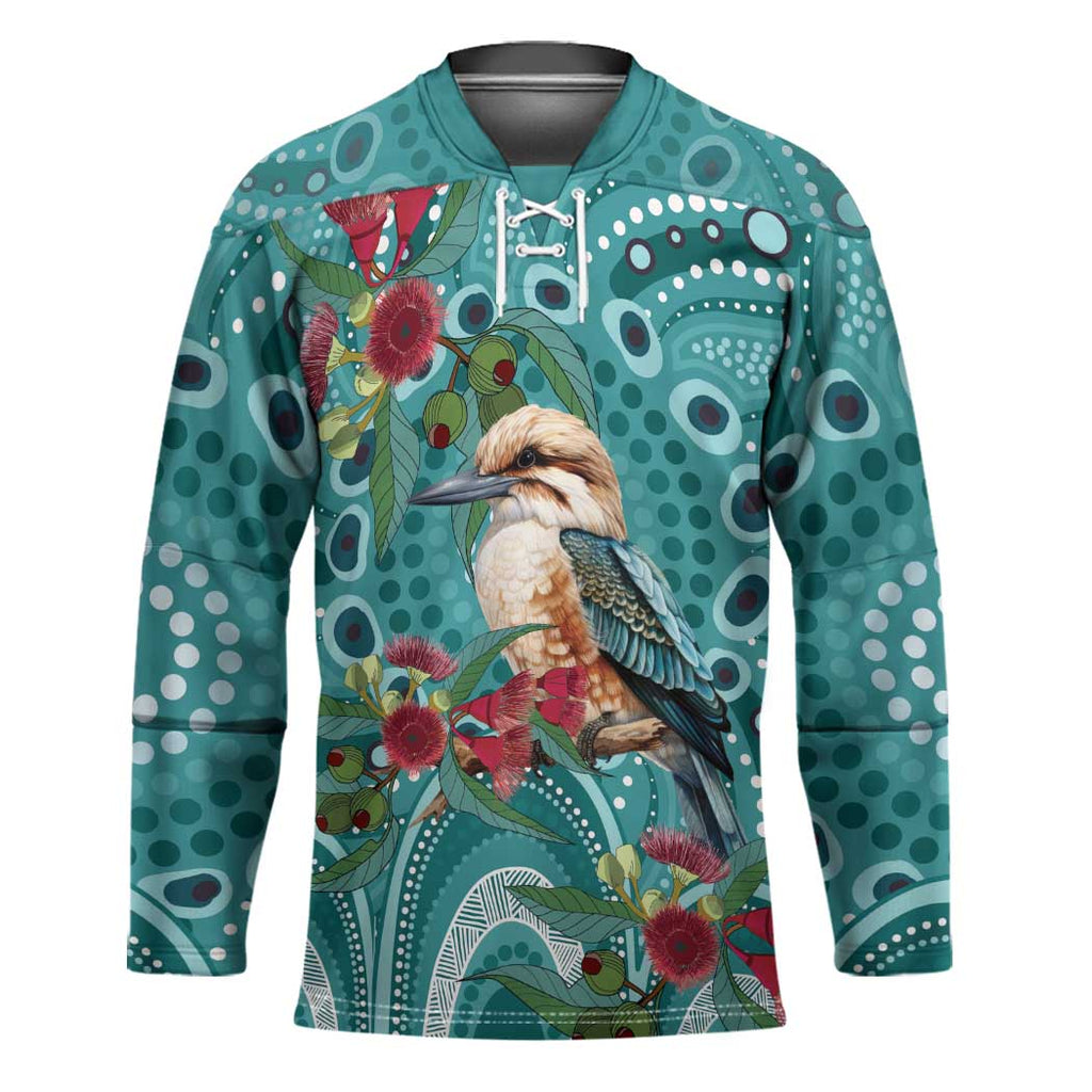 Kookaburra Eucalyptus Personalised Hockey Jersey Aboriginal Australian Dot Painting - Aussie Hoodie