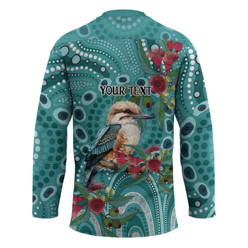 Kookaburra Eucalyptus Personalised Hockey Jersey Aboriginal Australian Dot Painting - Aussie Hoodie