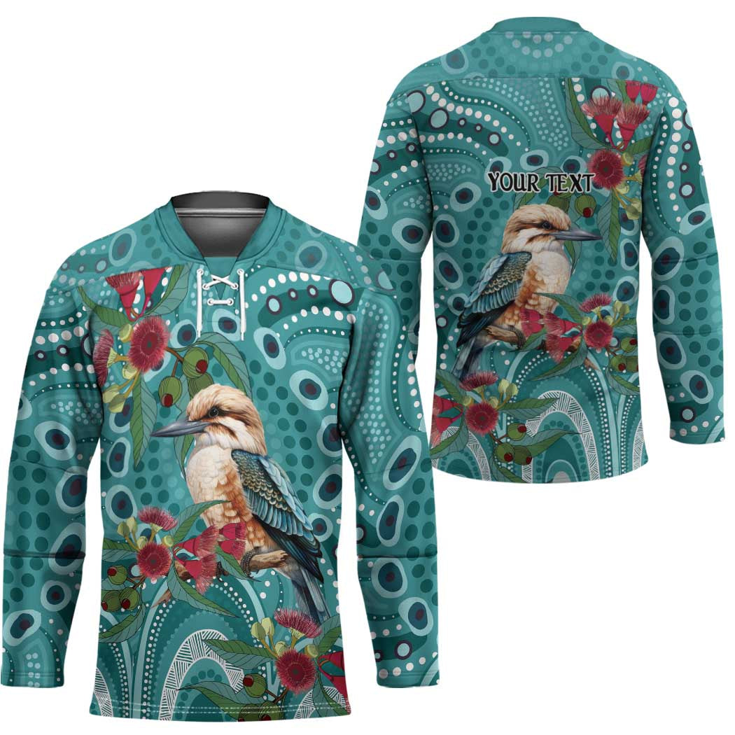 Kookaburra Eucalyptus Personalised Hockey Jersey Aboriginal Australian Dot Painting - Aussie Hoodie