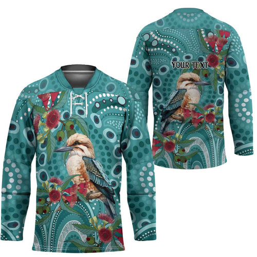 Kookaburra Eucalyptus Personalised Hockey Jersey Aboriginal Australian Dot Painting - Aussie Hoodie