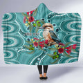 Kookaburra Eucalyptus Personalised Hooded Blanket Aboriginal Australian Dot Painting - Aussie Hoodie