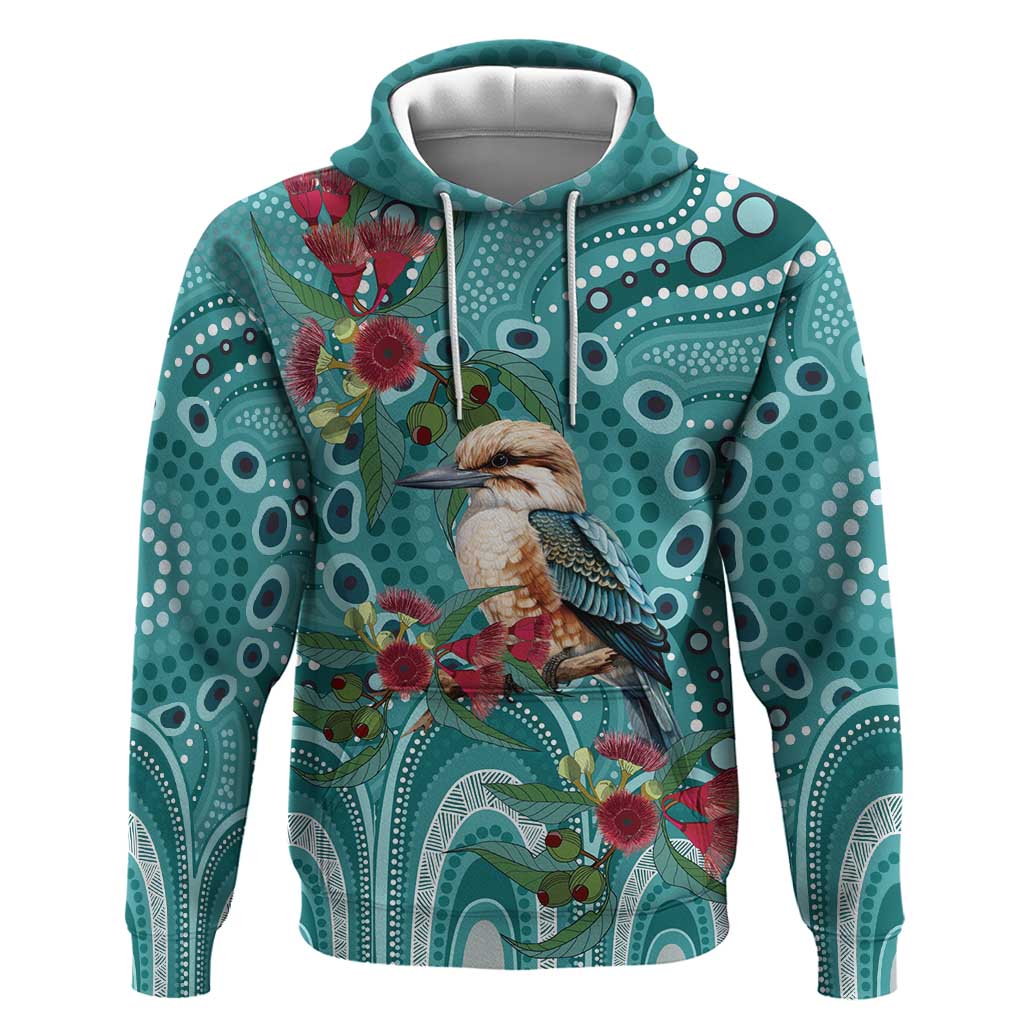 Kookaburra Eucalyptus Personalised Hoodie Aboriginal Australian Dot Painting - Aussie Hoodie