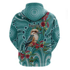 Kookaburra Eucalyptus Personalised Hoodie Aboriginal Australian Dot Painting - Aussie Hoodie