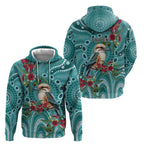 Kookaburra Eucalyptus Personalised Hoodie Aboriginal Australian Dot Painting - Aussie Hoodie