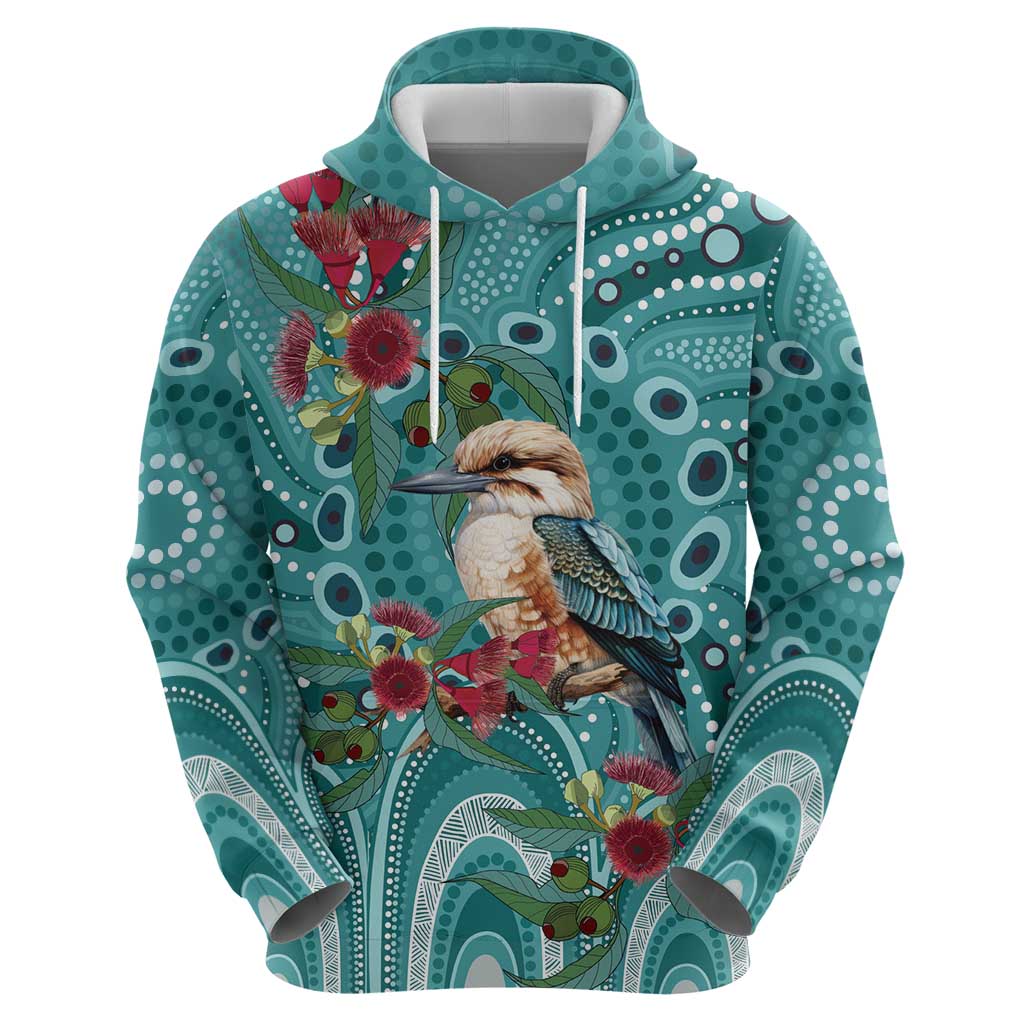 Kookaburra Eucalyptus Personalised Hoodie Aboriginal Australian Dot Painting - Aussie Hoodie