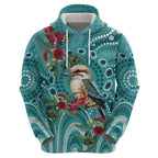 Kookaburra Eucalyptus Personalised Hoodie Aboriginal Australian Dot Painting - Aussie Hoodie