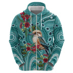 Kookaburra Eucalyptus Personalised Hoodie Aboriginal Australian Dot Painting - Aussie Hoodie