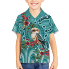 Kookaburra Eucalyptus Personalised Kid Hawaiian Shirt Aboriginal Australian Dot Painting - Aussie Hoodie