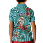 Kookaburra Eucalyptus Personalised Kid Polo Shirt Aboriginal Australian Dot Painting - Aussie Hoodie