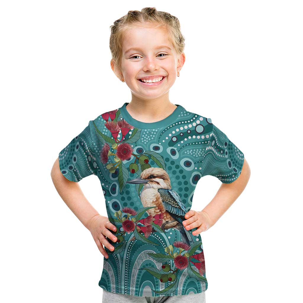 Kookaburra Eucalyptus Personalised Kid T Shirt Aboriginal Australian Dot Painting - Aussie Hoodie