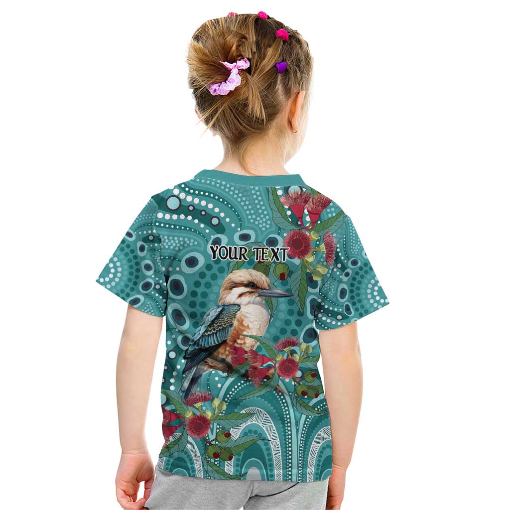 Kookaburra Eucalyptus Personalised Kid T Shirt Aboriginal Australian Dot Painting - Aussie Hoodie
