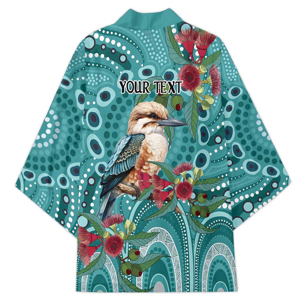 Kookaburra Eucalyptus Personalised Kimono Aboriginal Australian Dot Painting - Aussie Hoodie