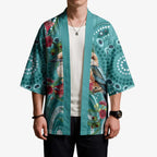 Kookaburra Eucalyptus Personalised Kimono Aboriginal Australian Dot Painting - Aussie Hoodie