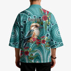 Kookaburra Eucalyptus Personalised Kimono Aboriginal Australian Dot Painting - Aussie Hoodie