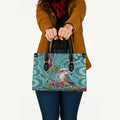 Kookaburra Eucalyptus Personalised Leather Bag Aboriginal Australian Dot Painting - Aussie Hoodie