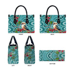 Kookaburra Eucalyptus Personalised Leather Bag Aboriginal Australian Dot Painting - Aussie Hoodie