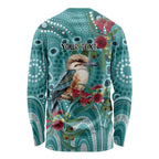 Kookaburra Eucalyptus Personalised Long Sleeve Shirt Aboriginal Australian Dot Painting - Aussie Hoodie