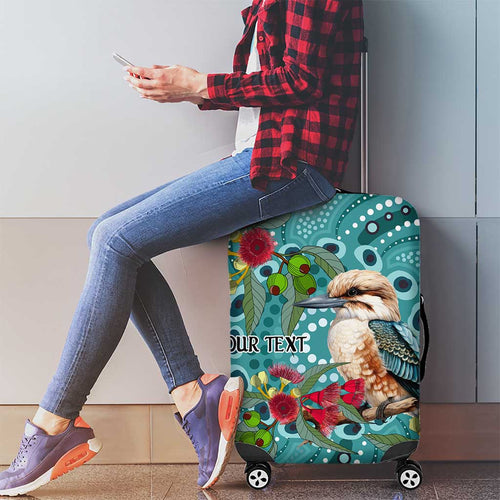 Kookaburra Eucalyptus Personalised Luggage Cover Aboriginal Australian Dot Painting - Aussie Hoodie
