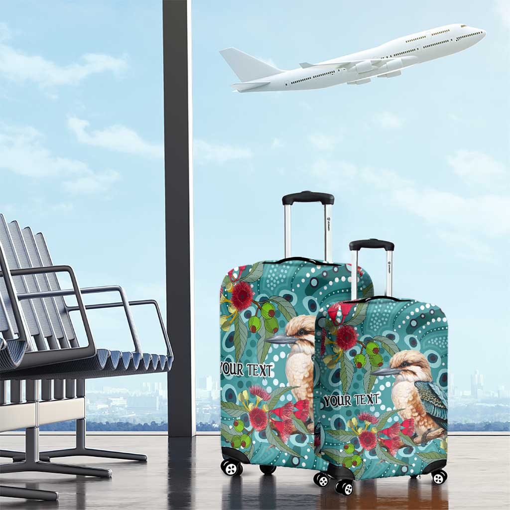Kookaburra Eucalyptus Personalised Luggage Cover Aboriginal Australian Dot Painting - Aussie Hoodie