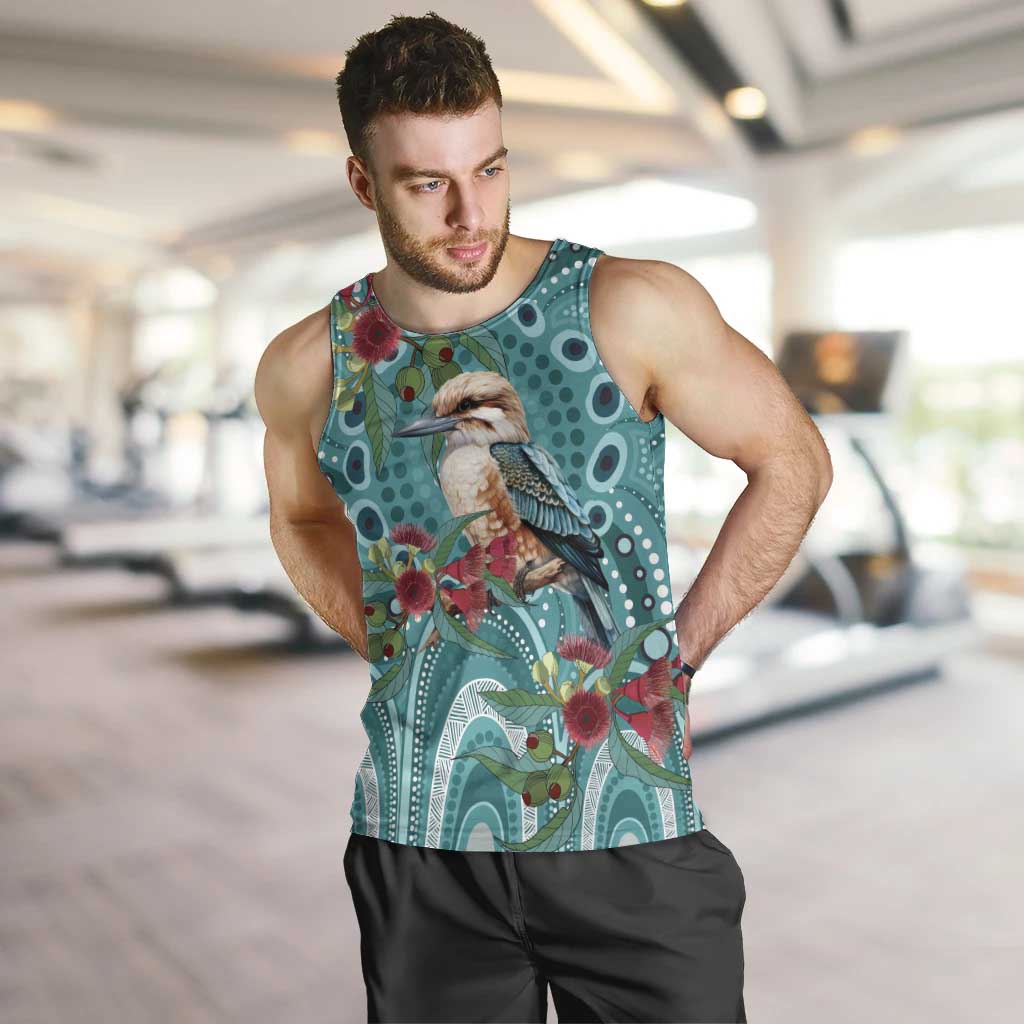 Kookaburra Eucalyptus Personalised Men Tank Top Aboriginal Australian Dot Painting - Aussie Hoodie