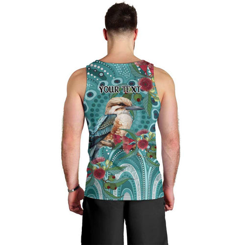 Kookaburra Eucalyptus Personalised Men Tank Top Aboriginal Australian Dot Painting - Aussie Hoodie