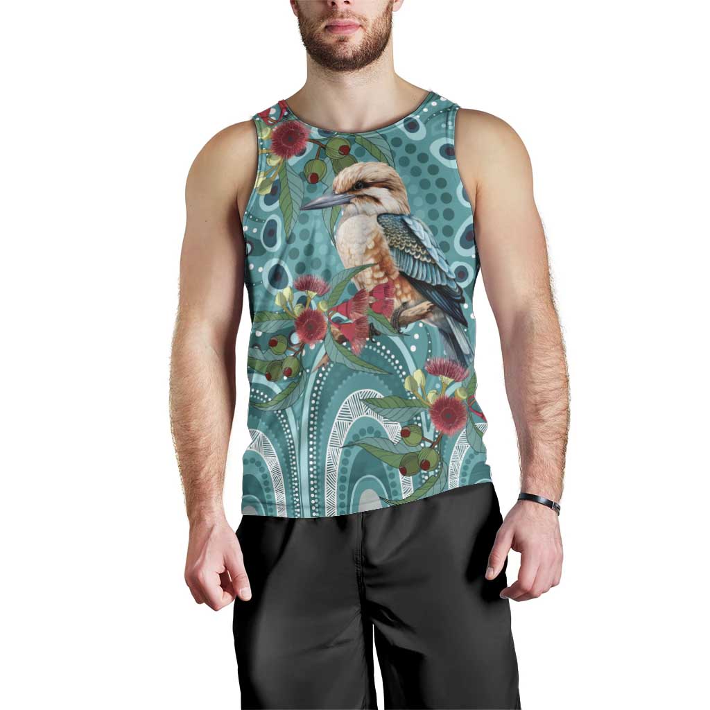 Kookaburra Eucalyptus Personalised Men Tank Top Aboriginal Australian Dot Painting - Aussie Hoodie