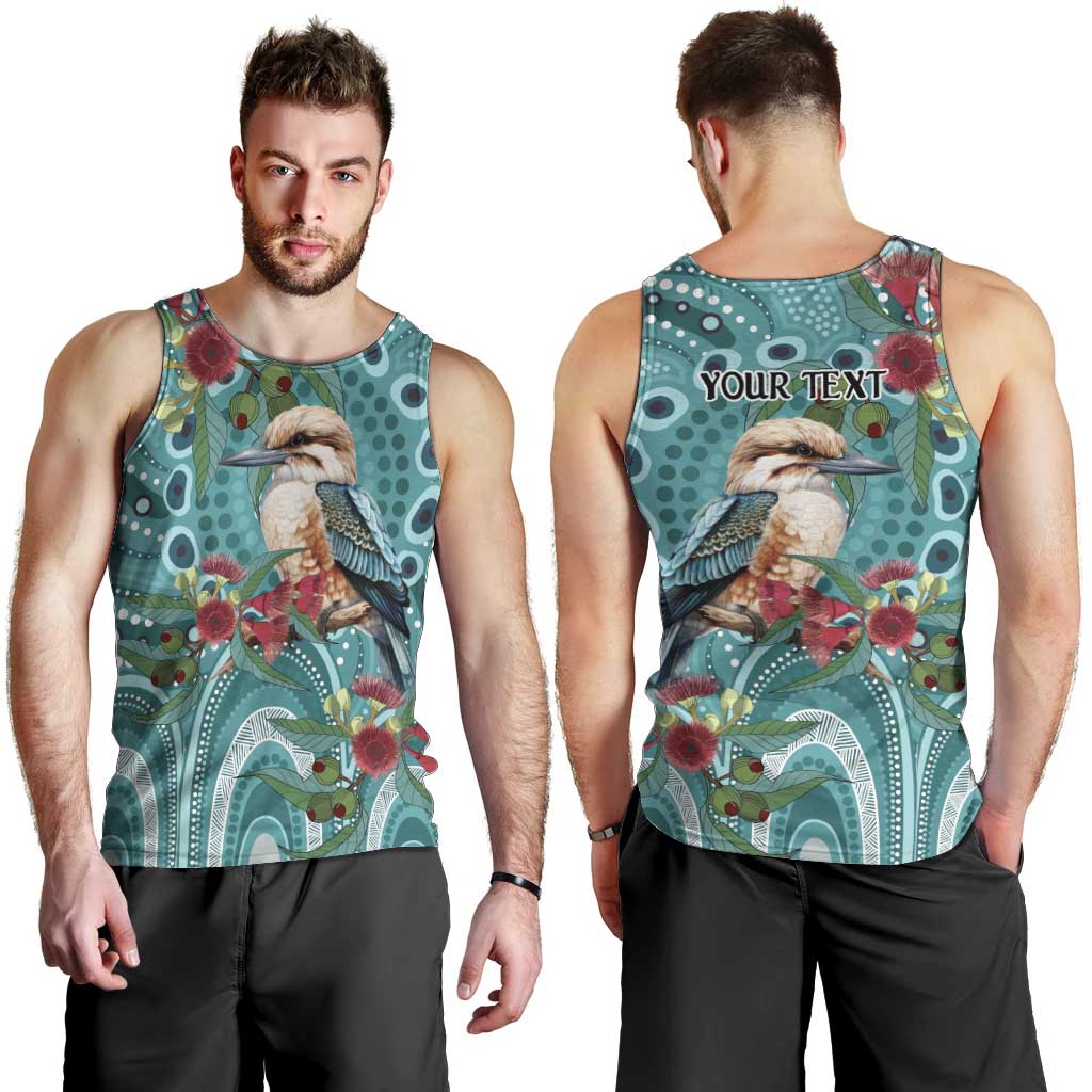 Kookaburra Eucalyptus Personalised Men Tank Top Aboriginal Australian Dot Painting - Aussie Hoodie