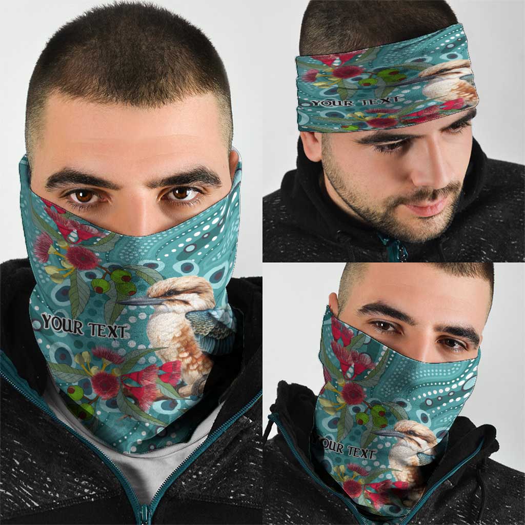 Kookaburra Eucalyptus Personalised Neck Gaiter Aboriginal Australian Dot Painting - Aussie Hoodie