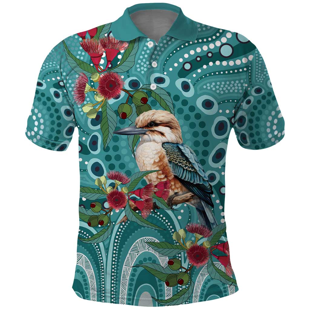 Kookaburra Eucalyptus Personalised Polo Shirt Aboriginal Australian Dot Painting - Aussie Hoodie