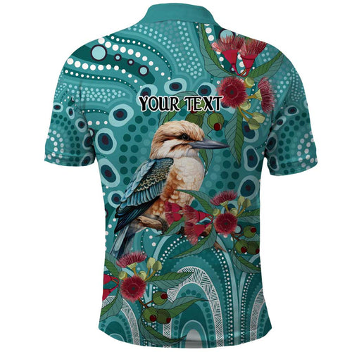 Kookaburra Eucalyptus Personalised Polo Shirt Aboriginal Australian Dot Painting - Aussie Hoodie