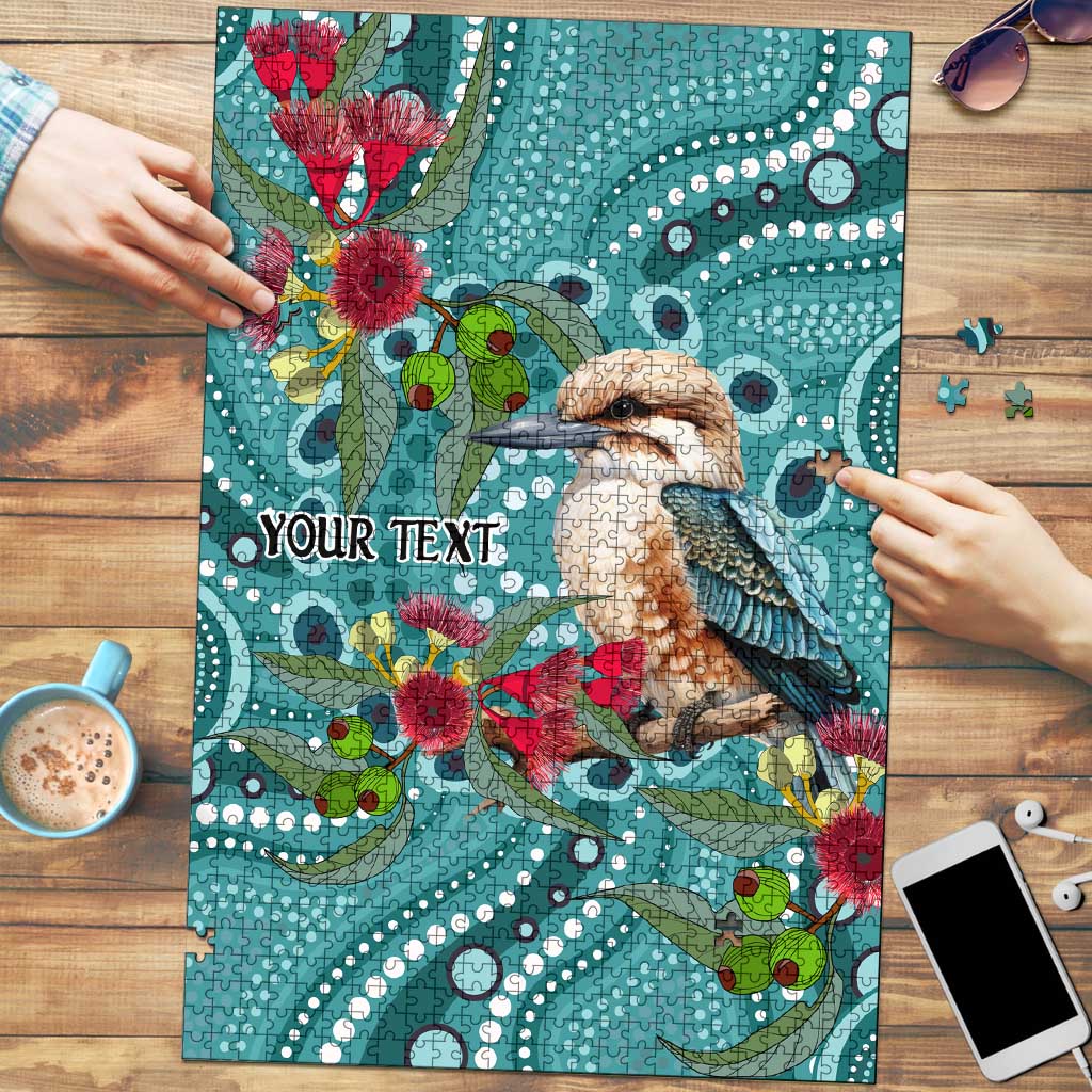 Kookaburra Eucalyptus Personalised Puzzle Aboriginal Australian Dot Painting - Aussie Hoodie