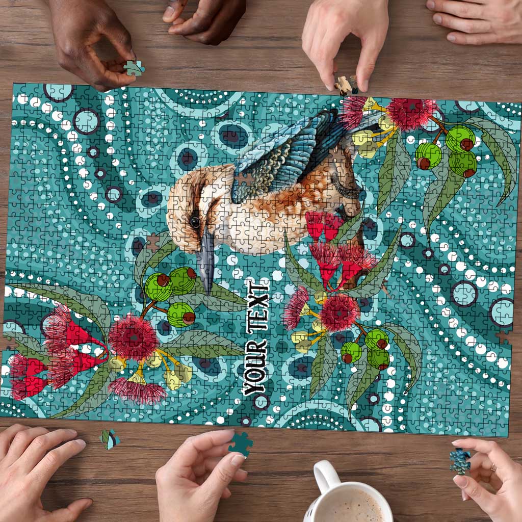 Kookaburra Eucalyptus Personalised Puzzle Aboriginal Australian Dot Painting - Aussie Hoodie