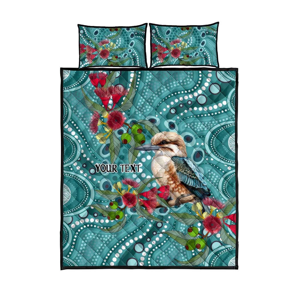 Kookaburra Eucalyptus Personalised Quilt Bed Set Aboriginal Australian Dot Painting - Aussie Hoodie
