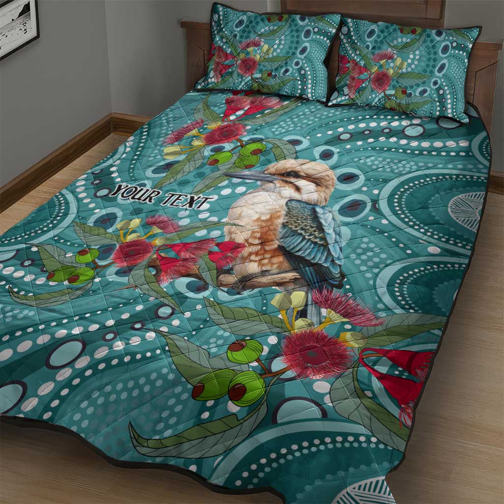 Kookaburra Eucalyptus Personalised Quilt Bed Set Aboriginal Australian Dot Painting - Aussie Hoodie
