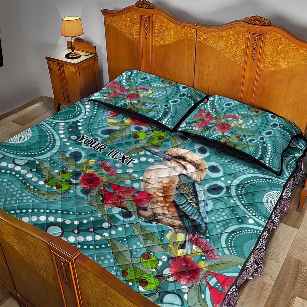 Kookaburra Eucalyptus Personalised Quilt Bed Set Aboriginal Australian Dot Painting - Aussie Hoodie