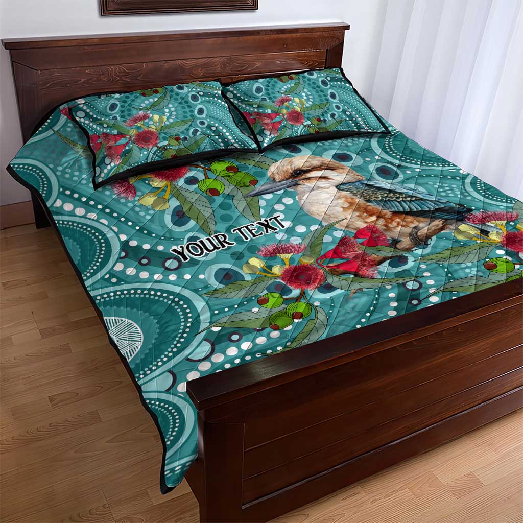 Kookaburra Eucalyptus Personalised Quilt Bed Set Aboriginal Australian Dot Painting - Aussie Hoodie