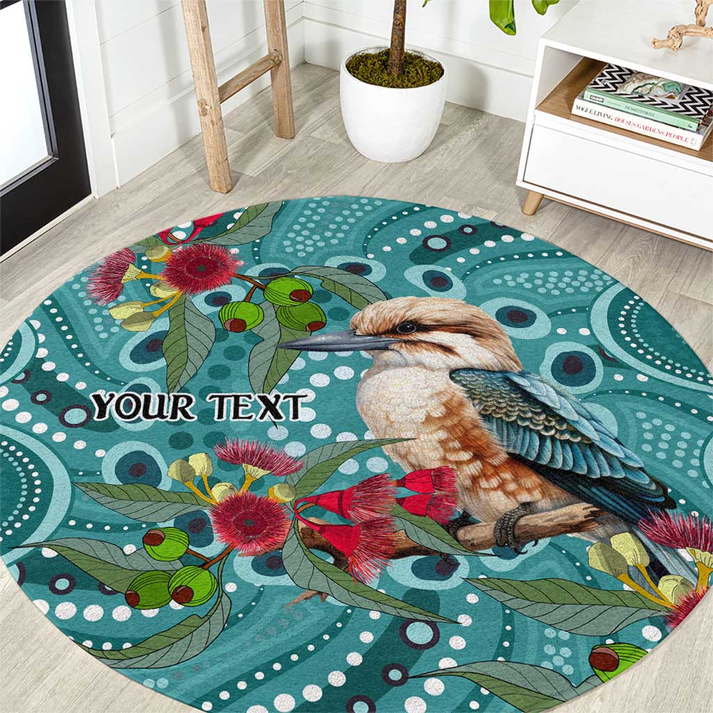 Kookaburra Eucalyptus Personalised Round Carpet Aboriginal Australian Dot Painting - Aussie Hoodie