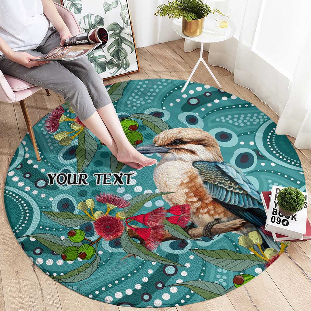 Kookaburra Eucalyptus Personalised Round Carpet Aboriginal Australian Dot Painting - Aussie Hoodie