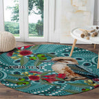 Kookaburra Eucalyptus Personalised Round Carpet Aboriginal Australian Dot Painting - Aussie Hoodie