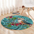 Kookaburra Eucalyptus Personalised Round Carpet Aboriginal Australian Dot Painting - Aussie Hoodie