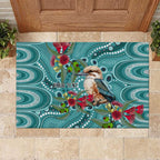 Kookaburra Eucalyptus Personalised Rubber Doormat Aboriginal Australian Dot Painting - Aussie Hoodie