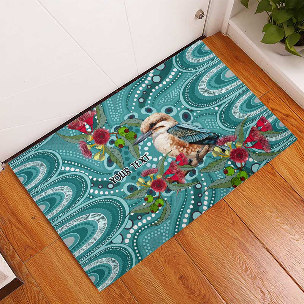 Kookaburra Eucalyptus Personalised Rubber Doormat Aboriginal Australian Dot Painting - Aussie Hoodie