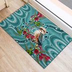Kookaburra Eucalyptus Personalised Rubber Doormat Aboriginal Australian Dot Painting - Aussie Hoodie