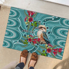 Kookaburra Eucalyptus Personalised Rubber Doormat Aboriginal Australian Dot Painting - Aussie Hoodie