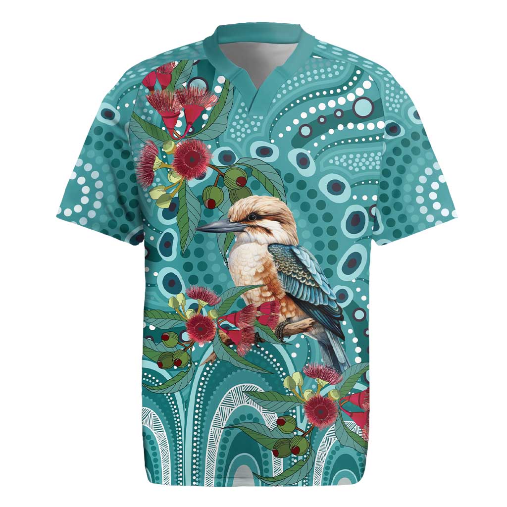 Kookaburra Eucalyptus Personalised Rugby Jersey Aboriginal Australian Dot Painting - Aussie Hoodie