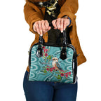 Kookaburra Eucalyptus Personalised Shoulder Handbag Aboriginal Australian Dot Painting - Aussie Hoodie